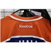 Image 7 : NHL Reebok Edmonton Oilers Taylor Hall No. 4 hockey jersey. Adult size XL. Note: marks and staining