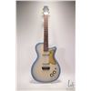 Image 1 : Danelectro model 57 guitar in blue and cream with chrome lipstick pickups, comes with Profile padded