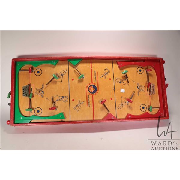 Vintage Canadian made wooden hockey game made by Munro Games, no puck/ ball included