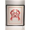Image 1 : Framed limited edition print titled "Crab" 124/200 and pencil signed by artist Beau Dick, overall di