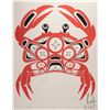 Image 2 : Framed limited edition print titled "Crab" 124/200 and pencil signed by artist Beau Dick, overall di