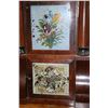 Image 2 : Antique mantle clock with reverse painted glass doors, eight door movement and faux columns, made by