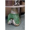 Image 2 : Well drill bit converted to side table 11" in height and a nickel plated drill bit motif 20" lamp an