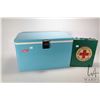 Image 1 : Vintage Coleman cooler with original tray and a empty metal safety supply box