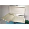 Image 3 : Vintage Coleman cooler with original tray and a empty metal safety supply box