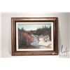 Image 1 : Framed limited edition print of a forested river in winter, 2/ 250, by artist Lorraine Oberg, overal