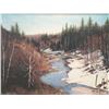 Image 2 : Framed limited edition print of a forested river in winter, 2/ 250, by artist Lorraine Oberg, overal