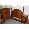 Image 1 : Antique bedroom suite including 53" H highboy, 54" double bed with headboard and rails plus nightsta