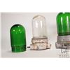 Image 2 : Two vintage industrial lamps with four globes, two green, one blue and one colourless