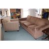 Image 1 : Kravet Furniture Inc. upholstery 80" wide sofa and a matching parlour chair