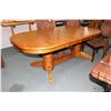 Image 1 : Modern double pedestal dining table 29" H X 42" W X 72" L plus two 12" jack knife leaves
