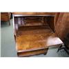 Image 2 : Art Deco matched grain walnut three drawer, fall front secretaire with book/ curio display topper, 7