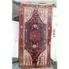Image 1 : Wool area carpet with center medallion, royal blue background, stylized floral and highlights of tau