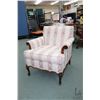 Image 1 : French Provincial side chair with Regency style striped upholstery