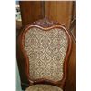 Image 2 : Modern, antique style upholstered side chair with scroll feet and decorative carving