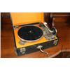 Image 2 : Vintage portable wind up phonograph, working at time of cataloguing, note: need needle