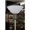 Image 2 : Antique style floor lamp with satin glass molded torche shade, 72" in height