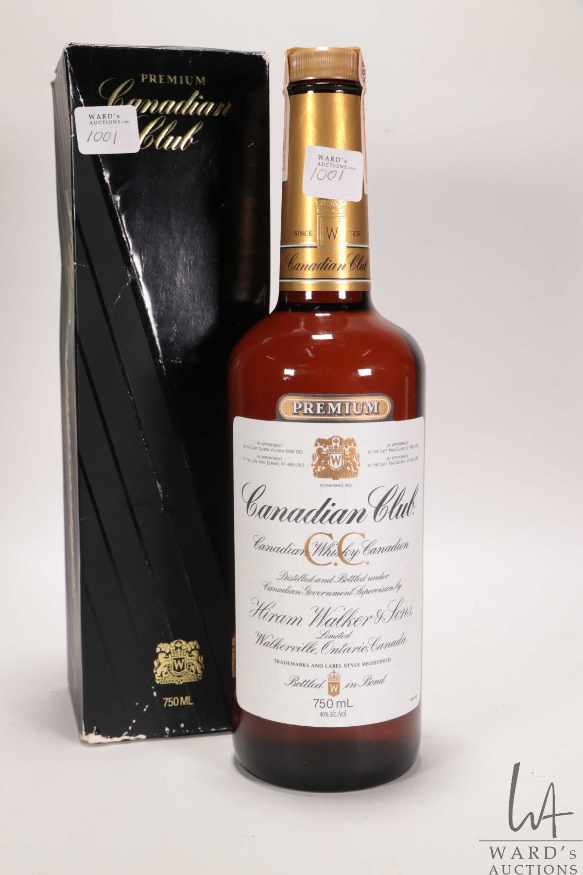Hiram Walker & Sons/ Canadian Club/ Premium Whisky 750ml/ 40% ABV ...