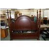 Image 1 : Modern Victorian style Queen/ King size four poster bed with twisted vine carved 82" high columns