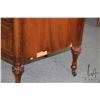 Image 2 : Antique matched grain, double pedestal vanity with mirror, 46" W X 20" D