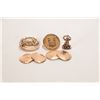 Image 1 : Selection of gold jewellery including including 10kt cufflinks, U of A Sciences 10kt gold tie pin se