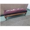 Image 1 : Mid twentieth century needle point upholstered bed end or fireplace bench, 15"H x 45 x 15