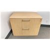 Image 2 : 2 PCS. NATURAL FINISH OFFICE SET - 3 DRAWER DESK AND 2 DRAWER LATERAL FILING CABINET