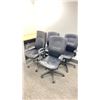 Image 1 : GROUP OF 4 BLACK LEATHER OFFICE CHAIRS