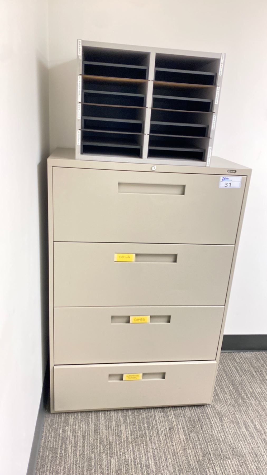 Folder Filing Silver GLOBAL 4 DRAWER LATERAL FILING CABINET AND SILVER FINISH WOODEN FILE ...