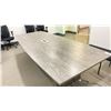 Image 2 : GREY FINISH 10FT X 4FT BOARDROOM TABLE WITH POWER OUTLET AND INTERNET/PHONE JACKS
