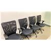 Image 2 : GROUP OF 4 BLACK MESH BACK ADJUSTABLE OFFICE CHAIRS