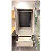 Image 2 : NATURAL & GREY OFFICE DESK SYSTEM WITH WALL MOUNT CABINET, LATERAL FILING CABINETS AND