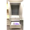 Image 2 : NATURAL & GREY OFFICE DESK SYSTEM WITH WALL MOUNT CABINET, LATERAL FILING CABINETS AND