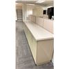 Image 2 : 2 TONE GREY LAMINATE TOP 4 DOOR STORAGE CABINET - APPROX.10FT ACROSS X 1 3/4FT WIDE X 3FT HIGH