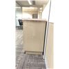 Image 3 : 2 TONE GREY LAMINATE TOP 4 DOOR STORAGE CABINET - APPROX.10FT ACROSS X 1 3/4FT WIDE X 3FT HIGH