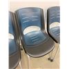 Image 2 : GROUP OF 6  BLUE & BLACK PLASTIC MOBILE WORK STATION CHAIRS