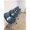 Image 2 : GROUP OF 6  BLUE & BLACK PLASTIC MOBILE WORK STATION CHAIRS
