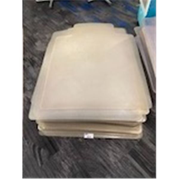 LARGE GROUP OF ASSORTED  OFFICE FLOOR PROTECTOR PLASTIC MATS