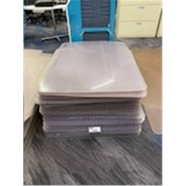 LARGE GROUP OF ASSORTED  OFFICE FLOOR PROTECTOR PLASTIC MATS