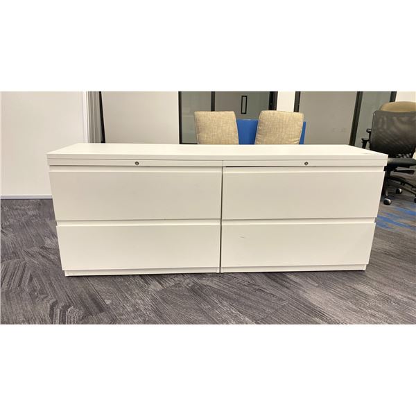 WHITE METAL 4 DRAWER LATERAL FILING CABINET