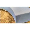 Image 3 : BLUE 2 PCS. CRESCENT SHAPED SOFA WITH 2 BEIGE THROW CUSHIONS