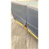 Image 4 : BLUE LEATHER LOVESEAT *LEATHER MATERIAL AT BACK NEEDS REPAIR*