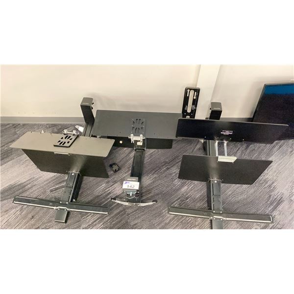 GROUP OF 3 ERGOTRON DESK MOUNT DOUBLE MONITOR STAND