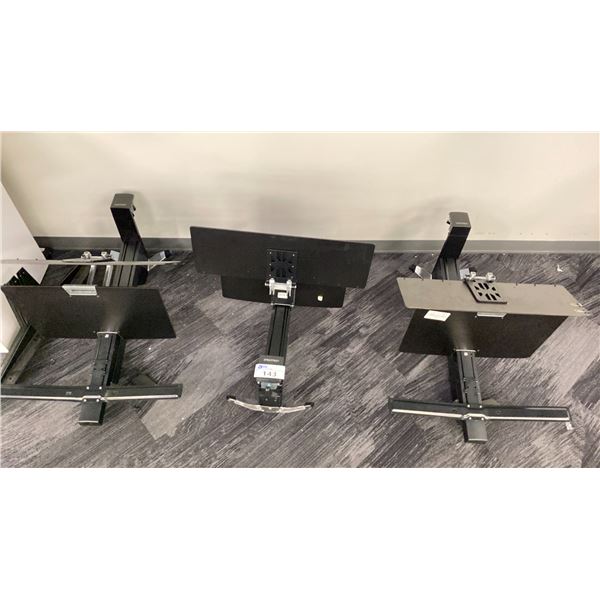 GROUP OF 3 ERGOTRON DESK MOUNT DOUBLE MONITOR STAND