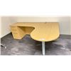 Image 2 : 3 PCS. NATURAL FINISH OFFICE SET - 3 DRAWER DESK, 2 DRAWER LATERAL FILING CABINET AND MOBILE OFFICE