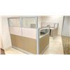 Image 3 : 2 DESKS WITH CUBICLE WALLS OFFICE WORK SPACE SYSTEM