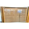 Image 1 : WALL MOUNT WOOD FRAMED SLIDING GLASS DOOR FRONT BULLETIN BOARD DISPLAY CASE