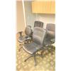 Image 2 : GROUP OF 4 BLACK LEATHER EXECUTIVE OFFICE CHAIRS