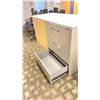 Image 2 : 2 GLOBAL LATERAL FILING CABINETS IN GREY & NATURAL, LARGE 7 DRAWER OFFICE CABINET TABLE