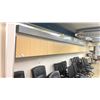 Image 2 : 5 NATURAL FINISH WALL MOUNT OFFICE CABINETS APPROX. (1) 96" X 16" X 14" (2) 78" X 16" X 14"